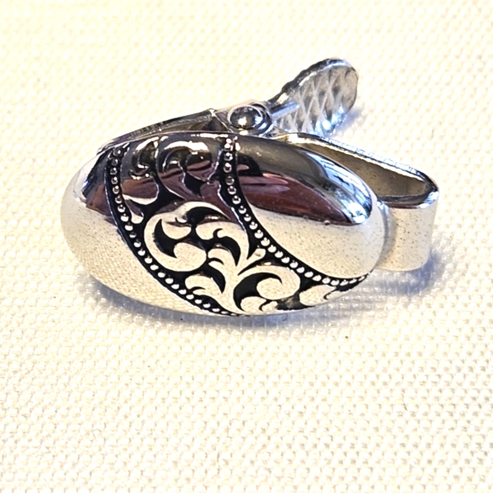 Vintage Swank Ornate Silver Tie Clip